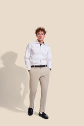 NM Solid White Semi Formal Shirt | Plain White | Full Sleeve | Office Shirt